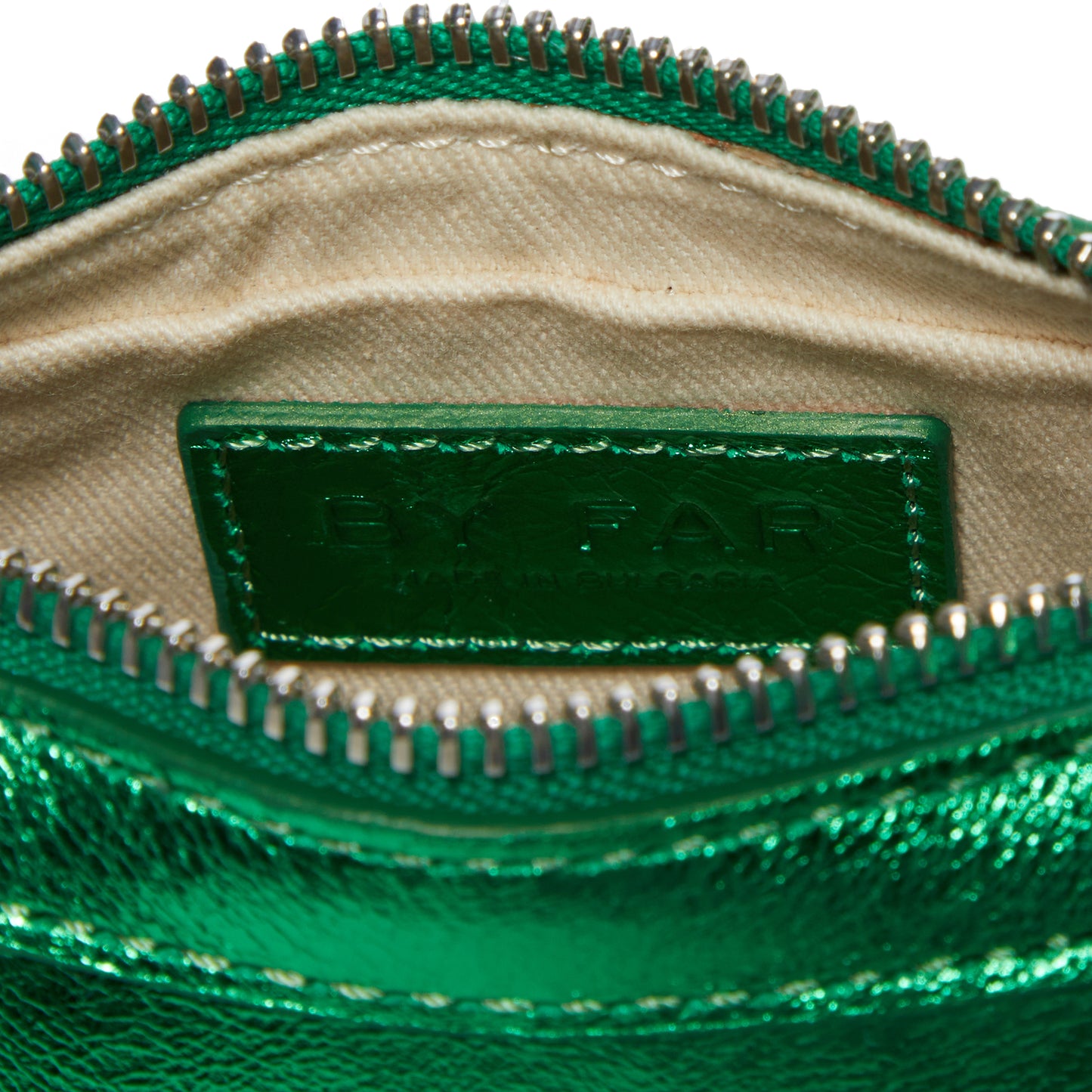 BY FAR Mini Soho Clover Green Metallic Leather (Clover Green)