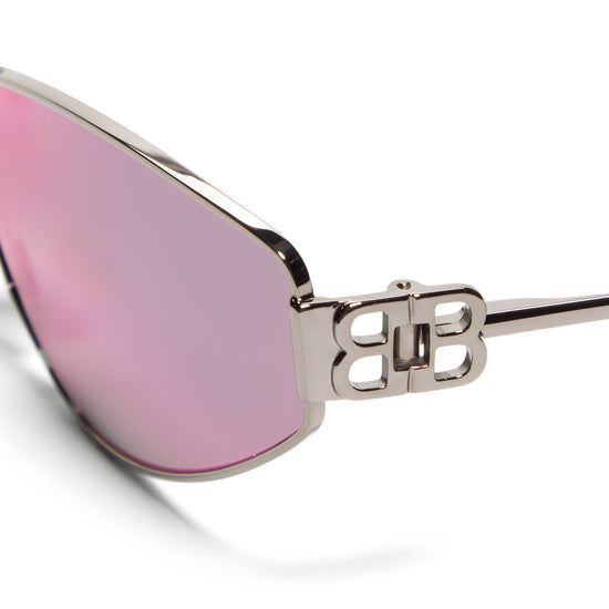 Balenciaga Oval Sunglasses (Ruthenium/Violet)