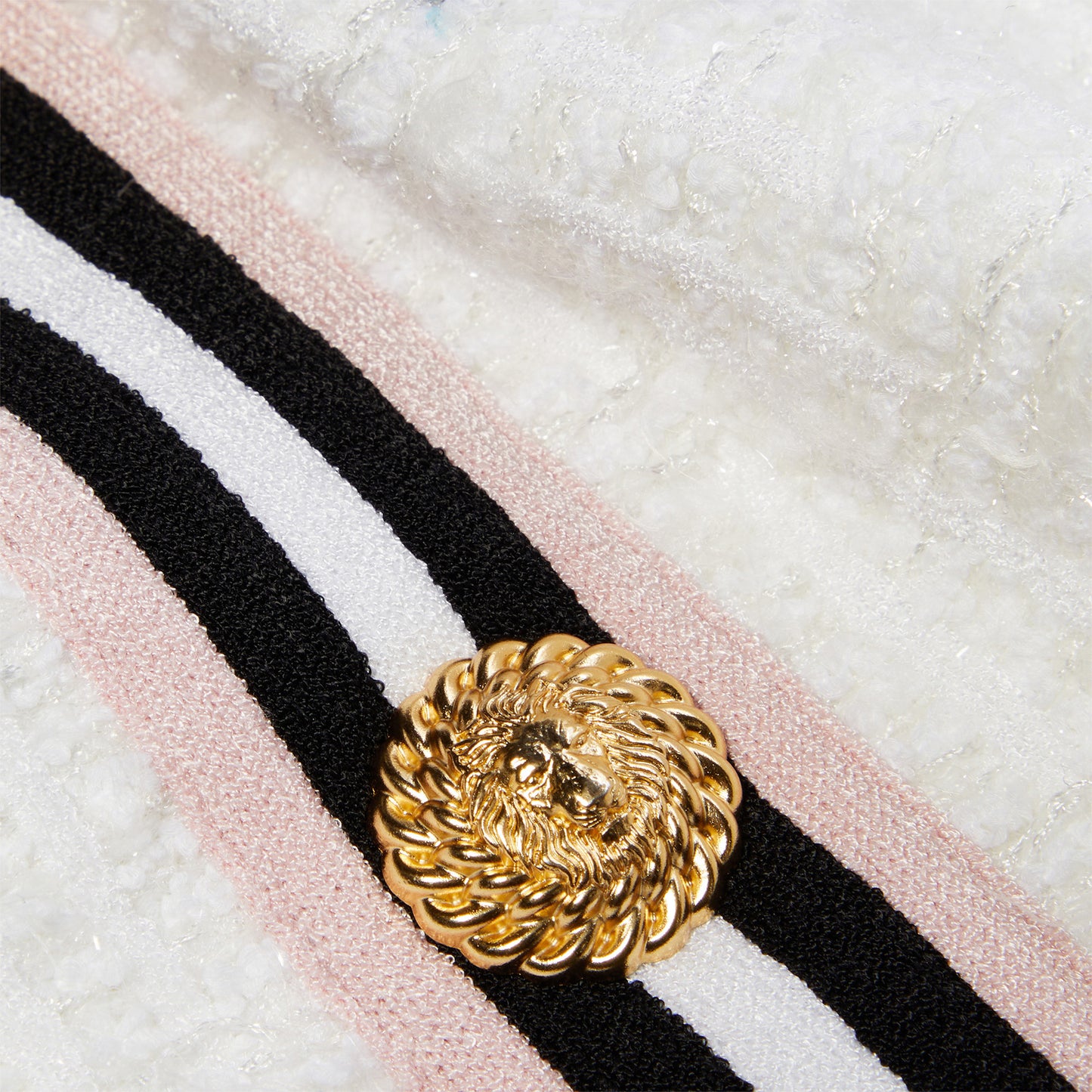 Balmain Buttoned Maze Monogram Skirt (Black/White/Gold/Rose)
