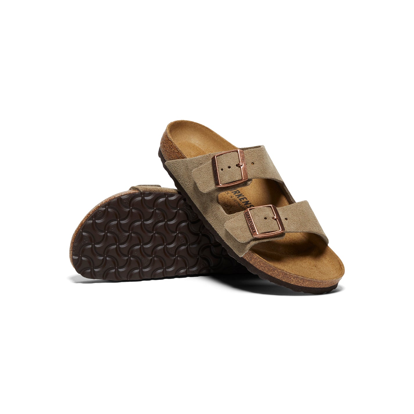 metallic taupe birkenstocks