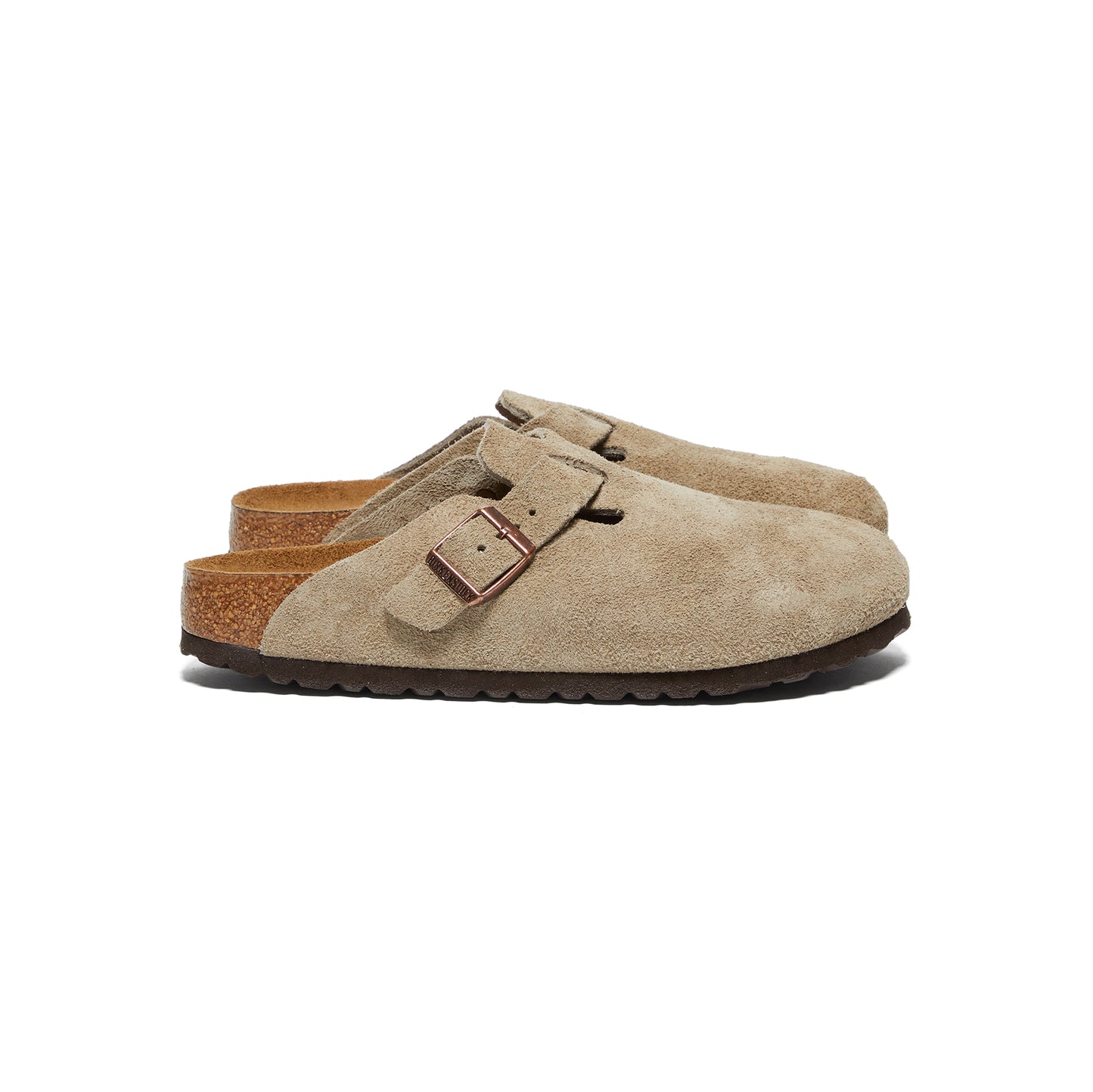 Birkenstock Womens Boston Soft Footbed (Taupe Suede)