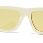 Bottega Veneta Bolt Recycled Acetate Rectangular Sunglasses (Ivory/Yellow)