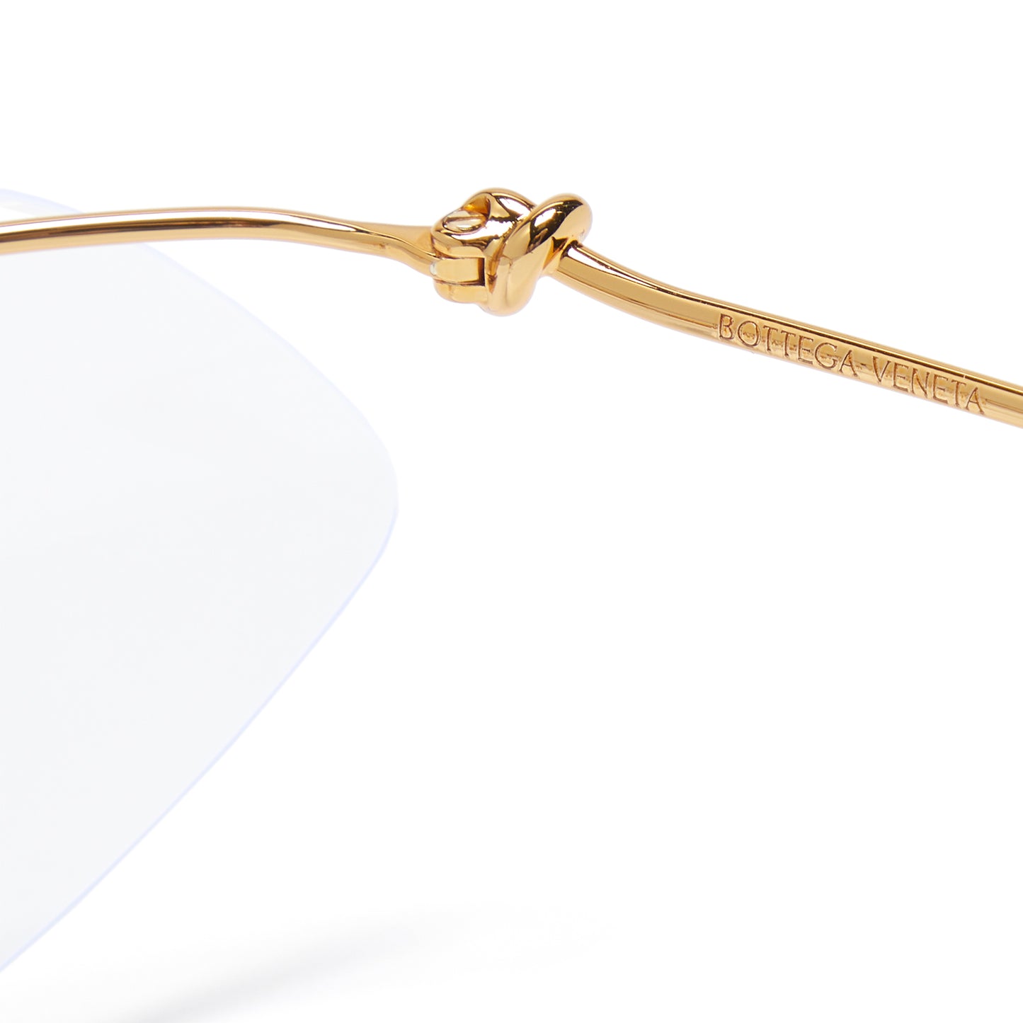 Bottega Veneta  Knot Shield metal sunglasses (Gold/Transparent)