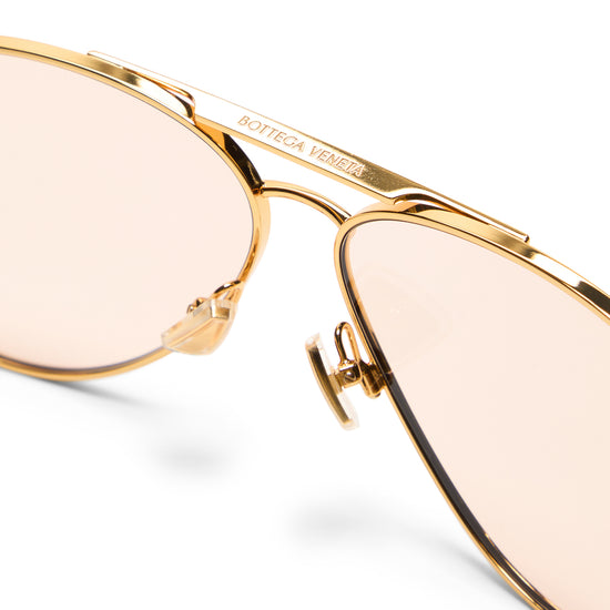 Bottega Veneta Aviator Sunglasses (Gold/Brown)
