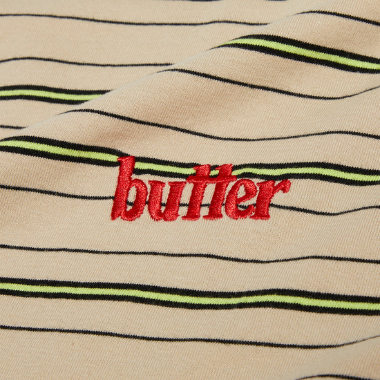 Butter Goods Park Stripe Tee (Tan/Black/Lime)