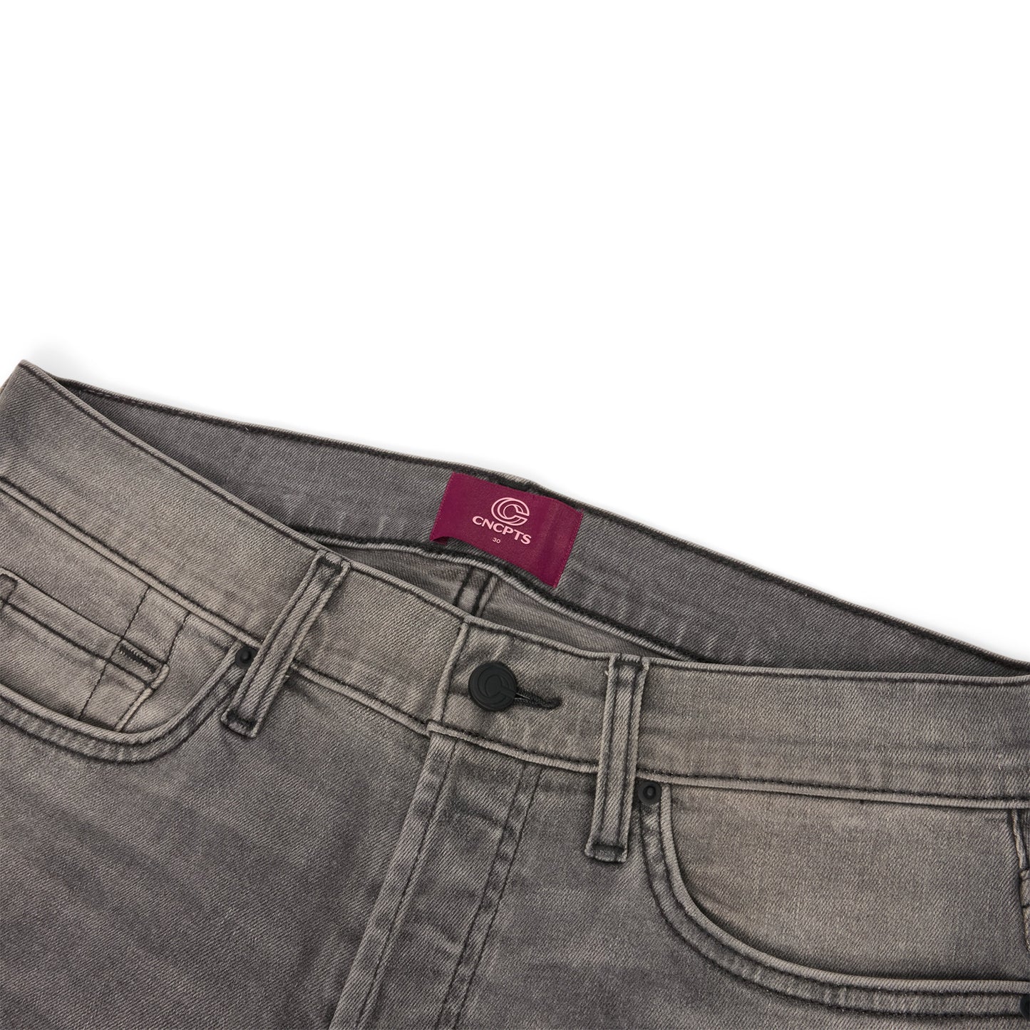 CNCPTS Coated Straight Denim (Black/Grey)