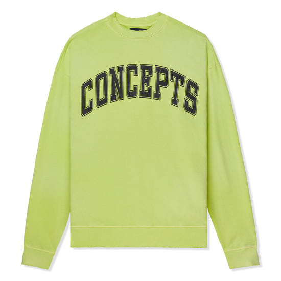 Concepts Distressed Crewneck (Washed Yellow Aurora)