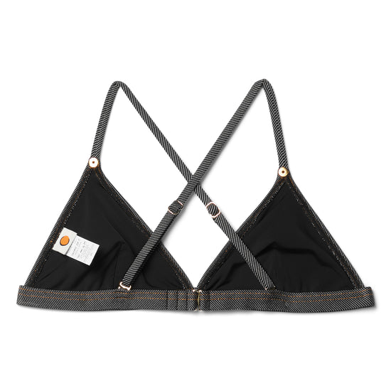 Tropic of C Raw Denim Fixed Triangle Top (Black)