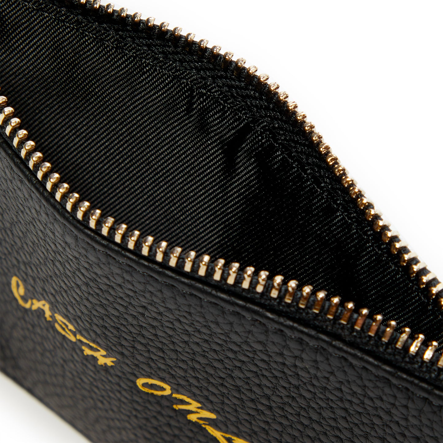 Cash Only Leather Zip Wallet (Black)