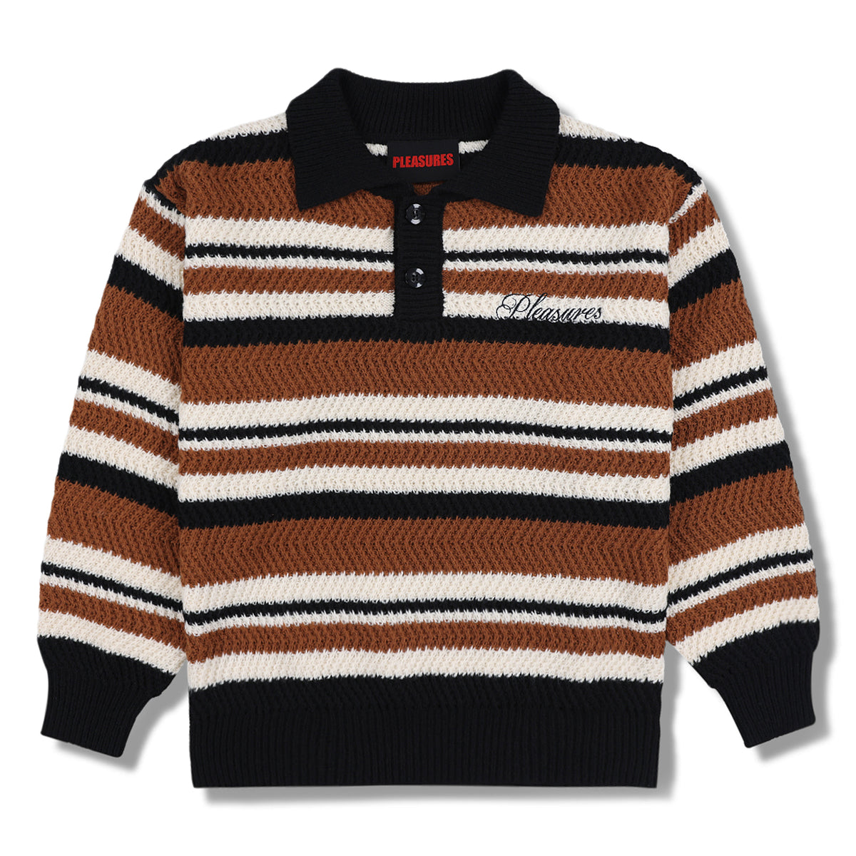 Pleasures Cooper Polo Sweater (Brown)