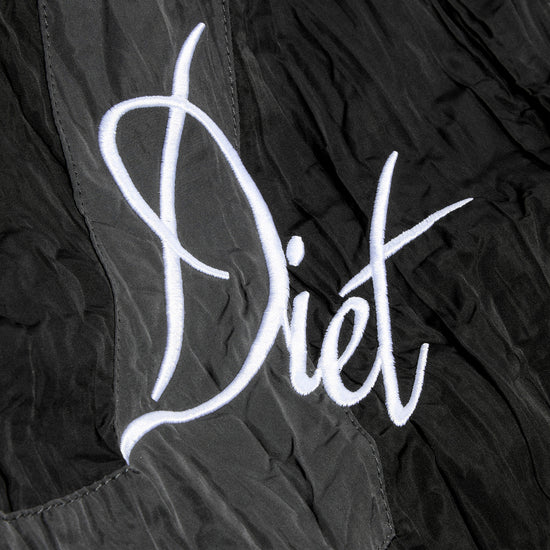 Diet Starts Monday Crinkled Nylon Track Jacket (Black/Grey)
