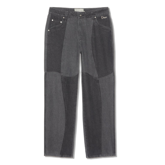 Dime Blocked Relaxed Denim Pants (Black Washed)