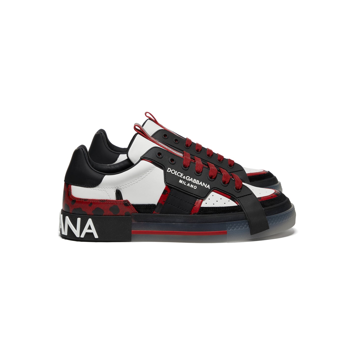 Dolce & Gabbana Custom 2.ZERO Sneaker (Black Leopard/Red)