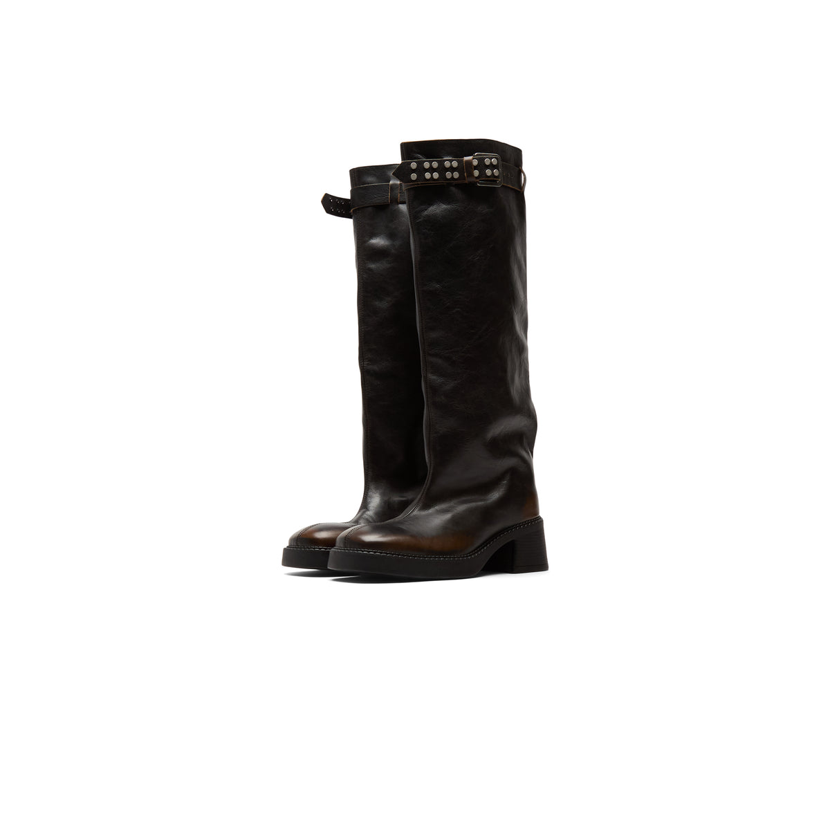 Miista Kristel Brown Tall Boots (Brown)