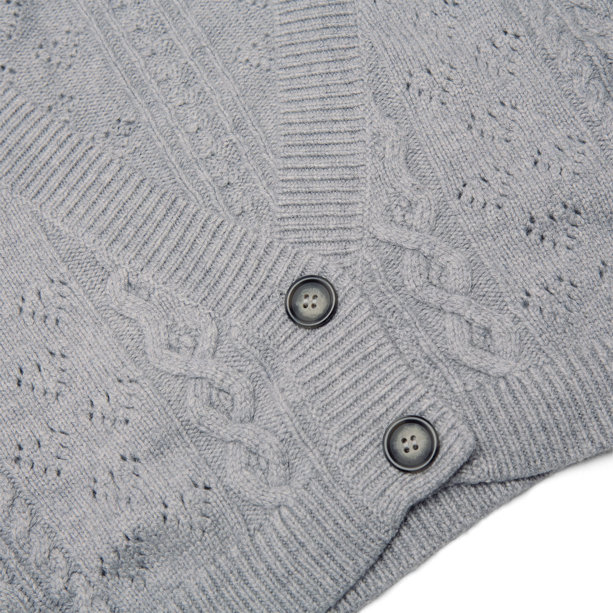 Danielle Guizio Cable Knit Crop Cardigan (Heather grey)
