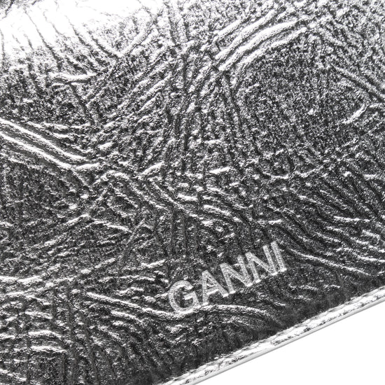 Ganni Metallic Bou Wallet (Silver)