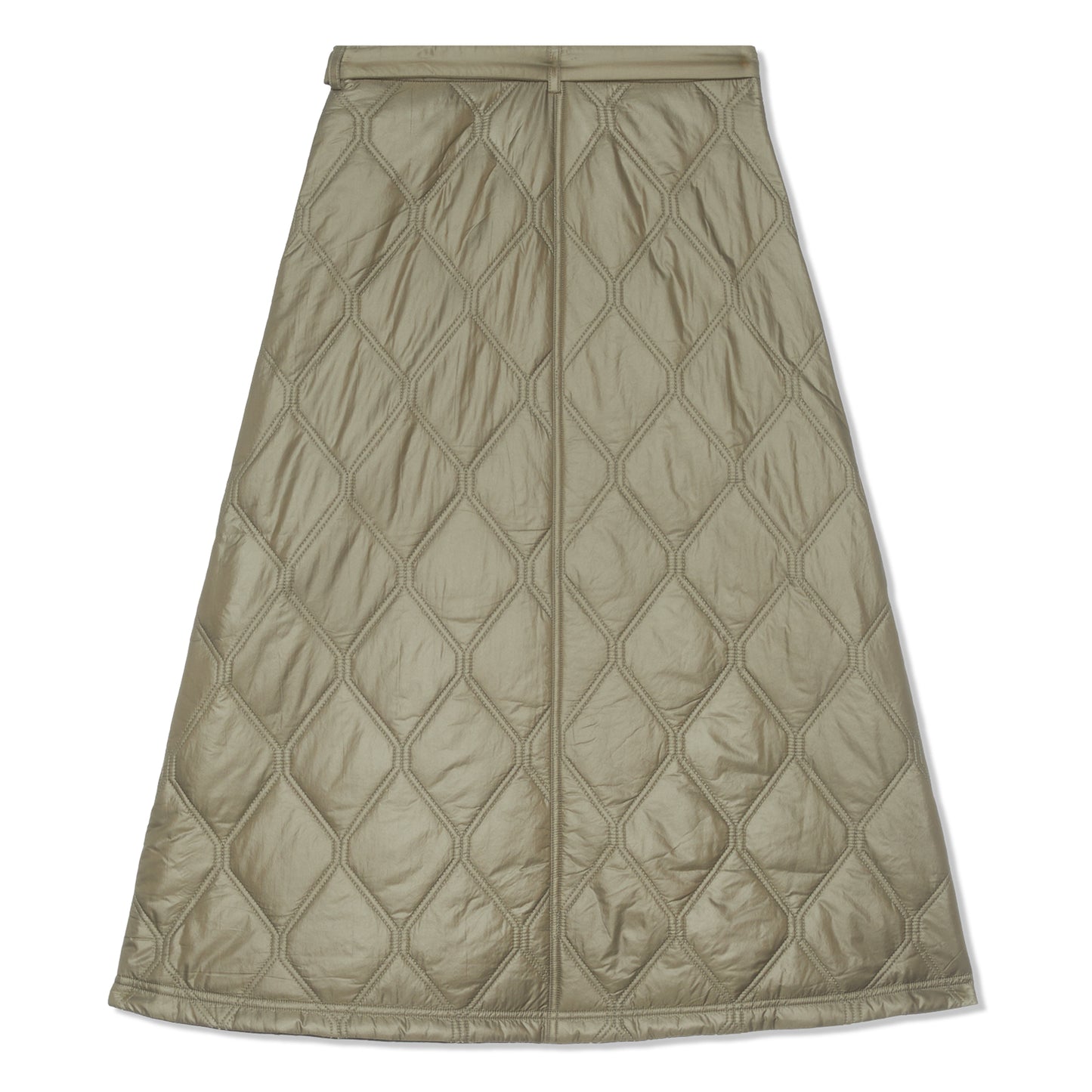 GANNI Shiny Quilt Midi Skirt (Fallen Rock)