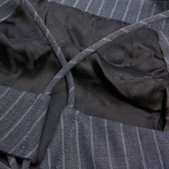 GANNI Stretch Stripe String Top (Gray Pinstripe)