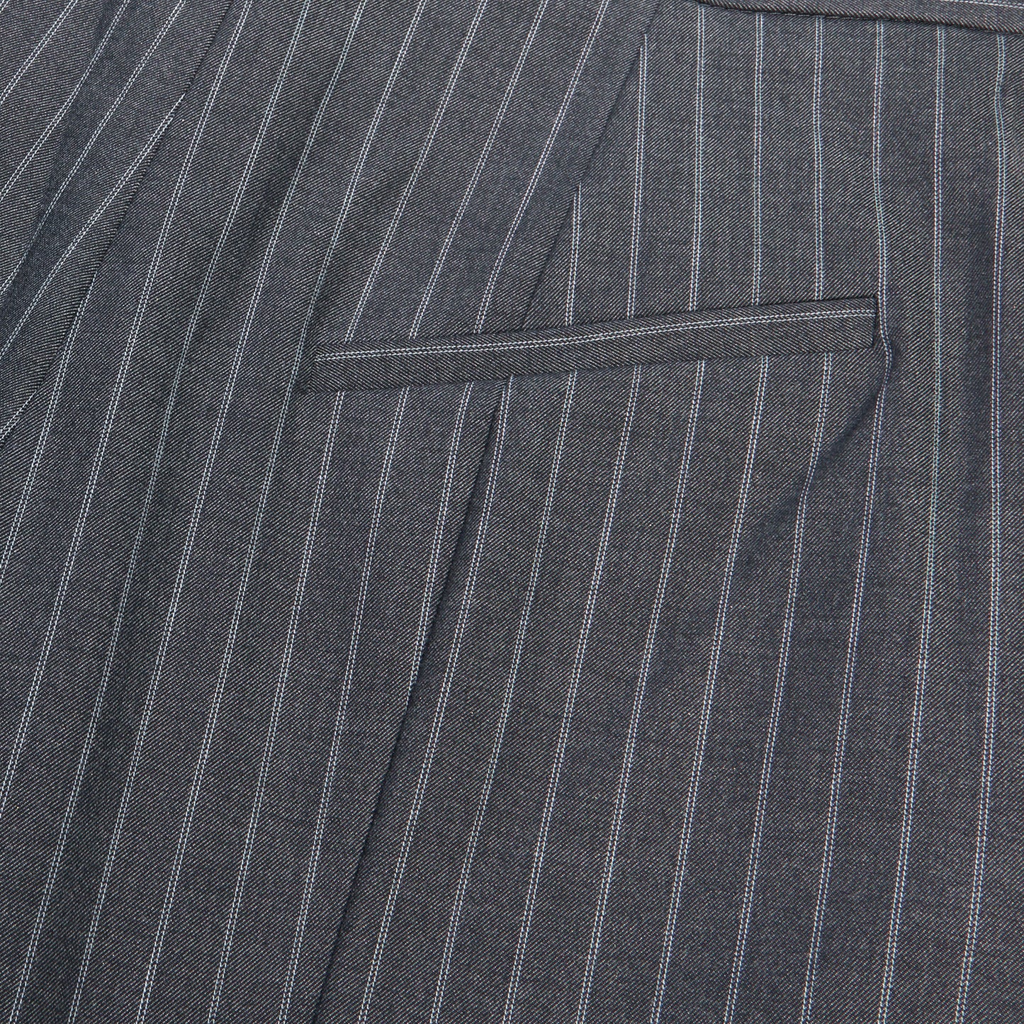 GANNI Stretch Stripe Mid Waist Pants (Gray Pinstripe)
