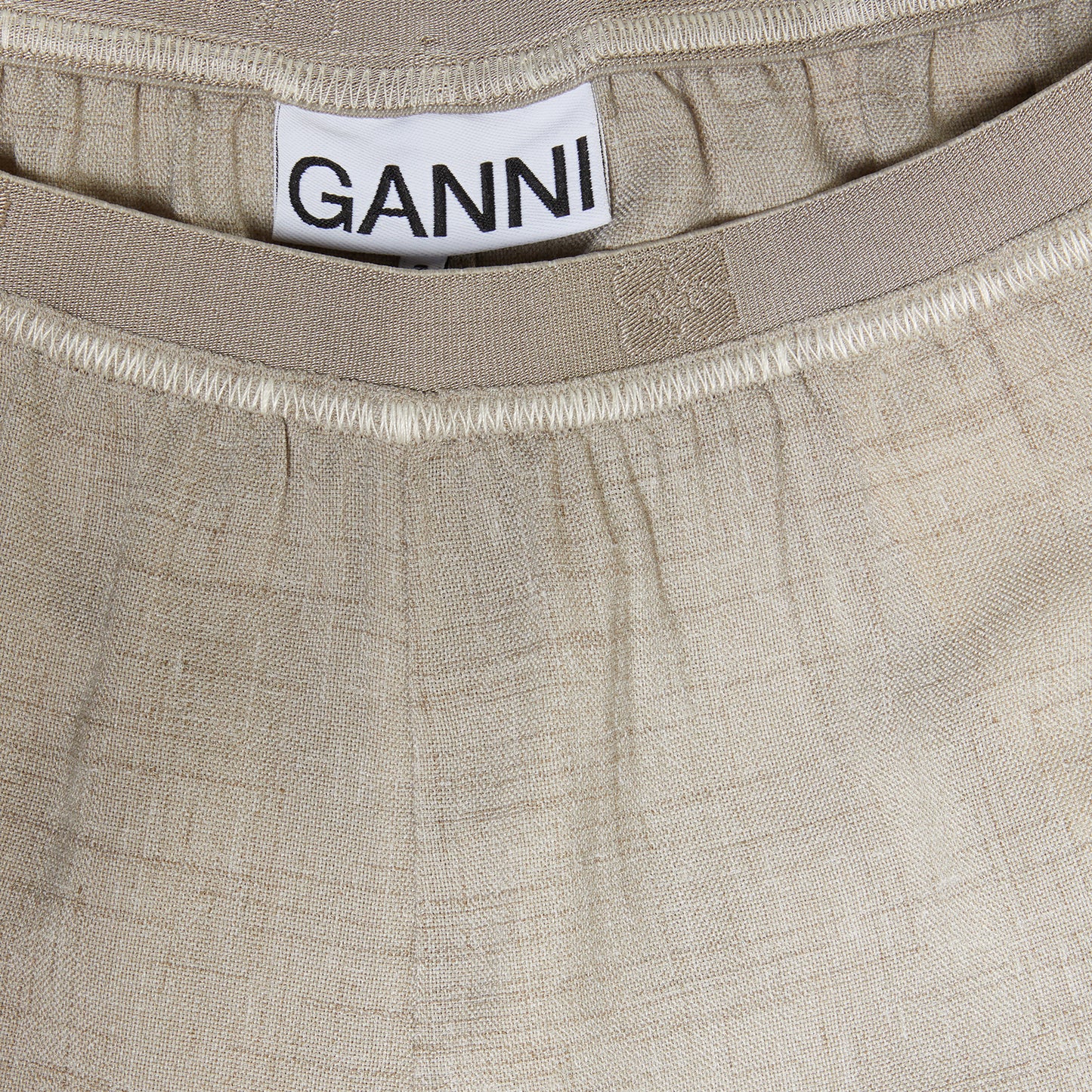 GANNI Light Melange Suiting Elasticated Shorts (Alfalfa)