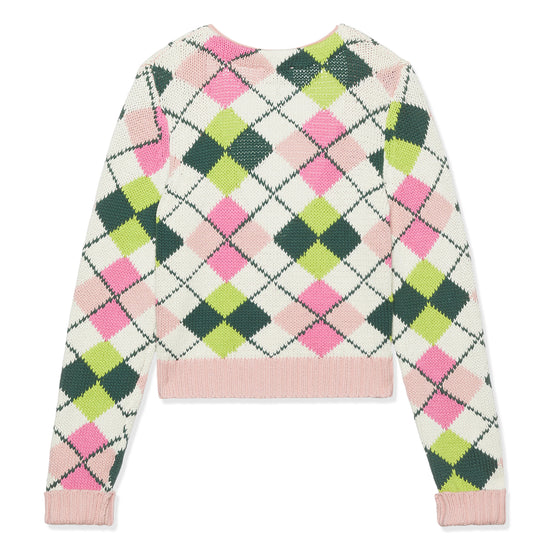 GANNI Graphic Cotton V-neck Cardigan (Multicolour)