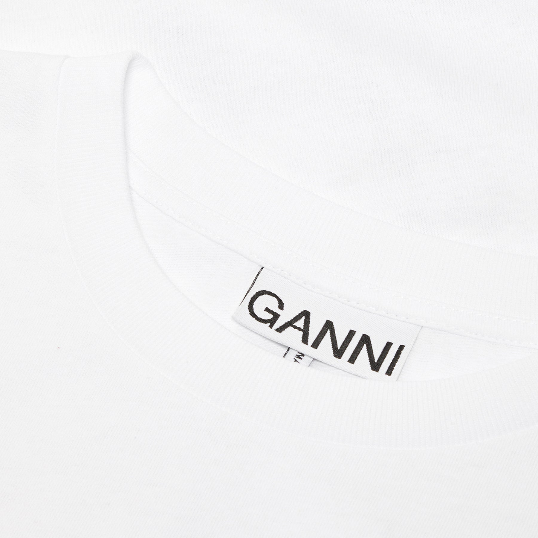 GANNI Future Heavy Cocktail Drop Shoulder T-shirt (Bright White 