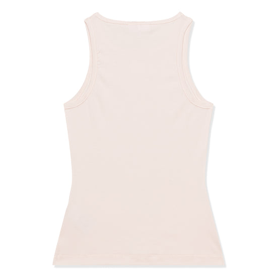 GANNI Soft Cotton Rib Tank Top (Chalk Pink)