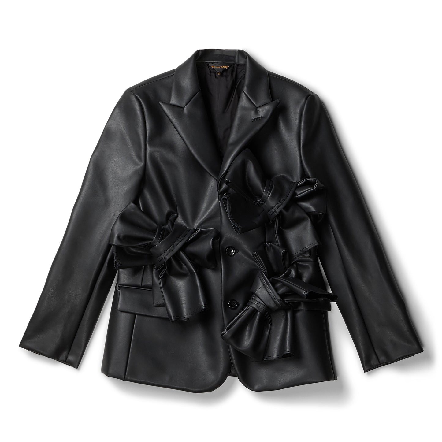Comme Des Garcons Bow Faux Leather Jacket (Black)