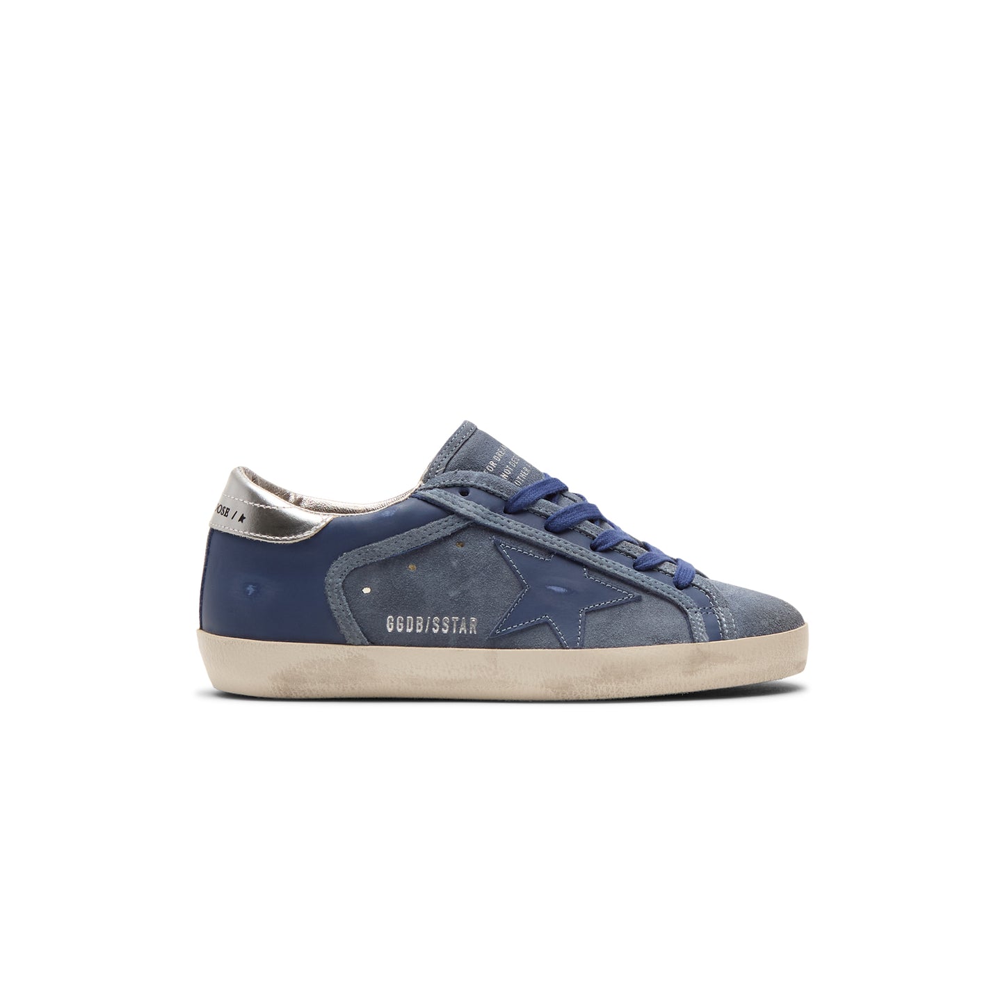 Golden Goose Super Star Suede And Leather Upper (Denim Blue/Bluette/Silver)