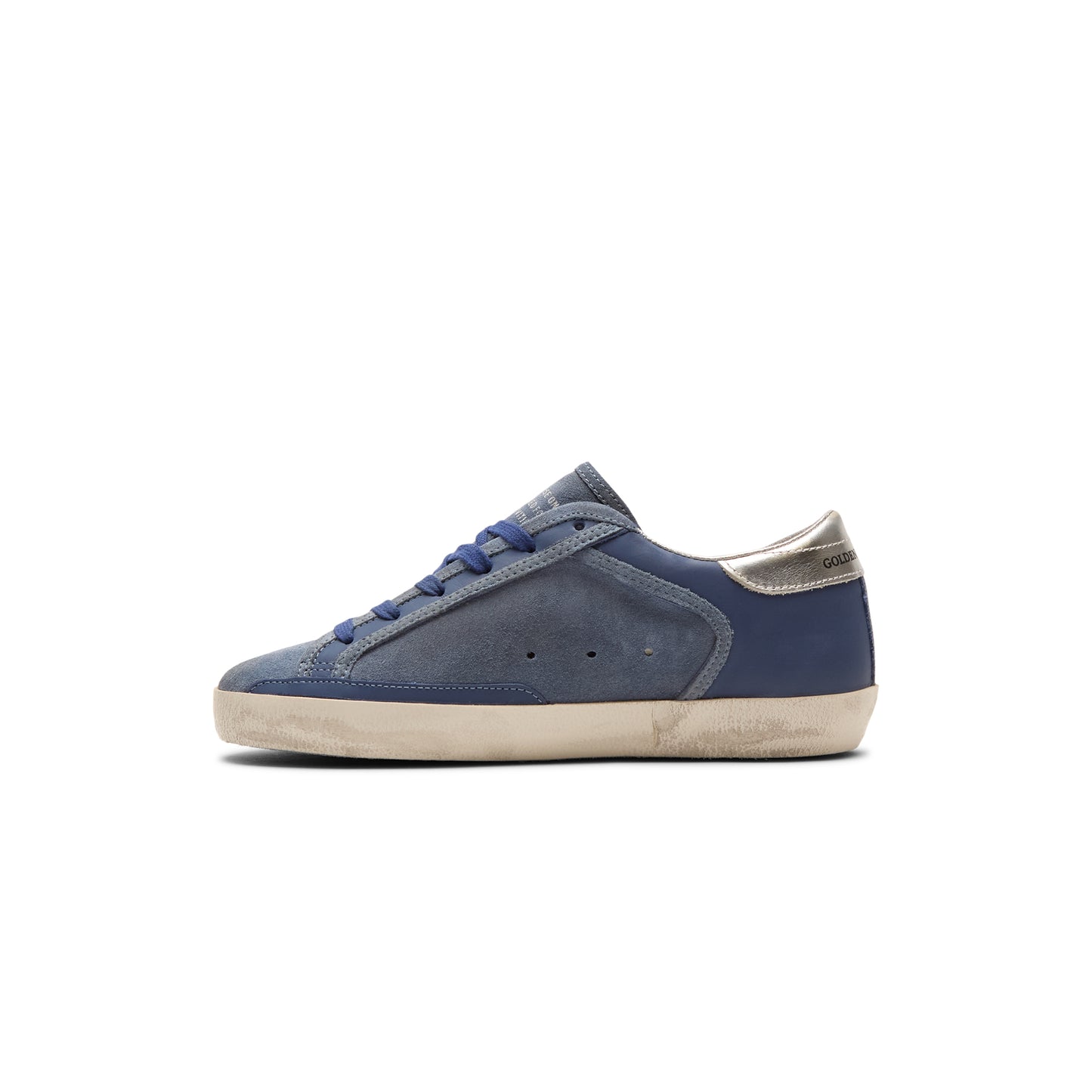 Golden Goose Super Star Suede And Leather Upper (Denim Blue/Bluette/Silver)