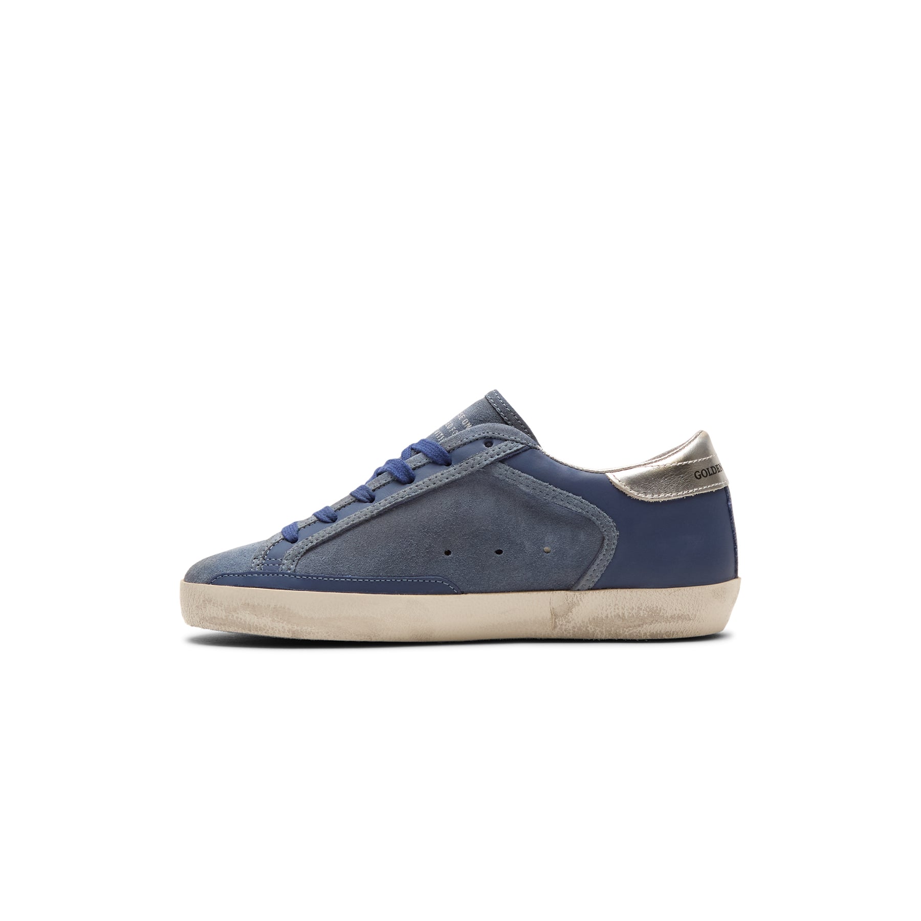Golden Goose Super Star Suede And Leather Upper (Denim Blue/Bluette/Silver)