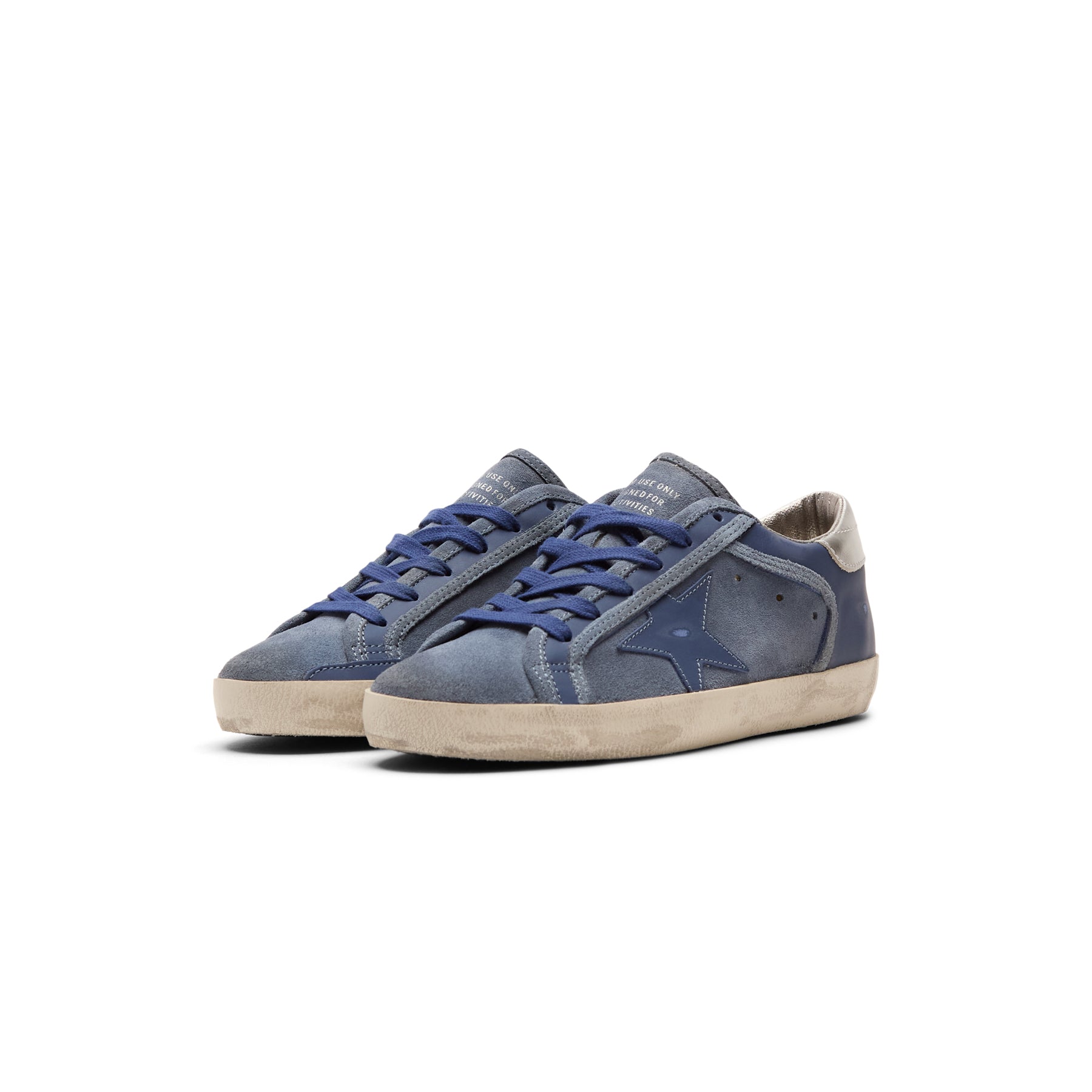 Golden Goose Super Star Suede And Leather Upper (Denim Blue/Bluette/Silver)