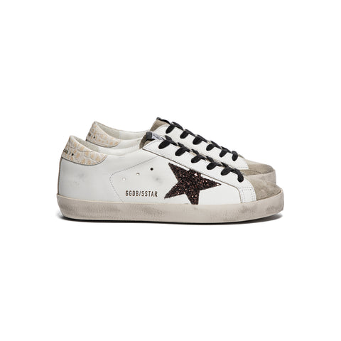 Golden Goose Womens Super Star (White/Taupe/Coffee Brown/Ivory)