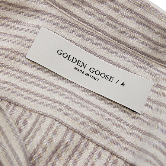 Golden Goose Linen Shirt (Moonbeam/Purple Dove)