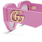 Gucci Geometric Frame Sunglasses (Pink)