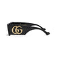 Gucci Rectangular Frame Sunglasses (Black/Grey)