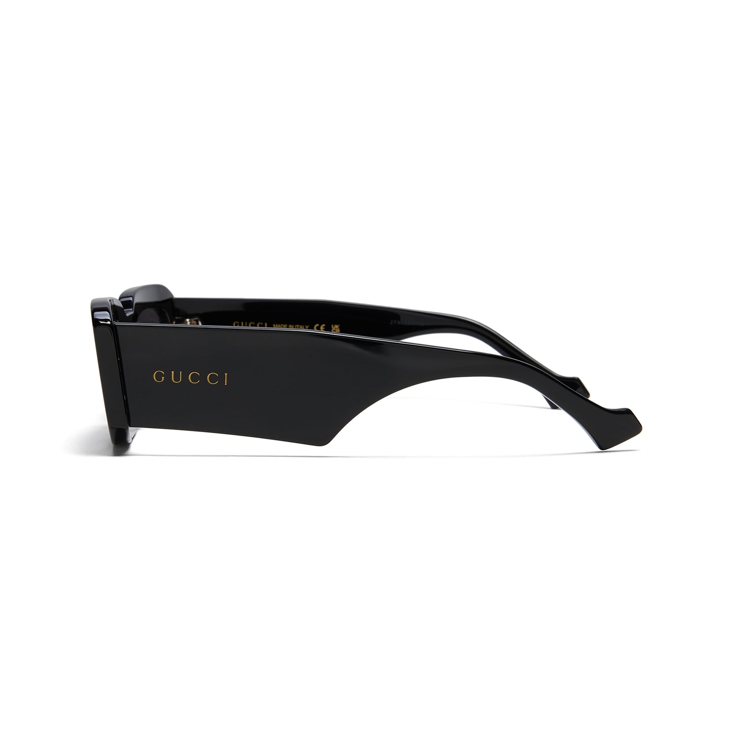 Gucci Rectangular Acetate Sunglasses (Black/Grey)