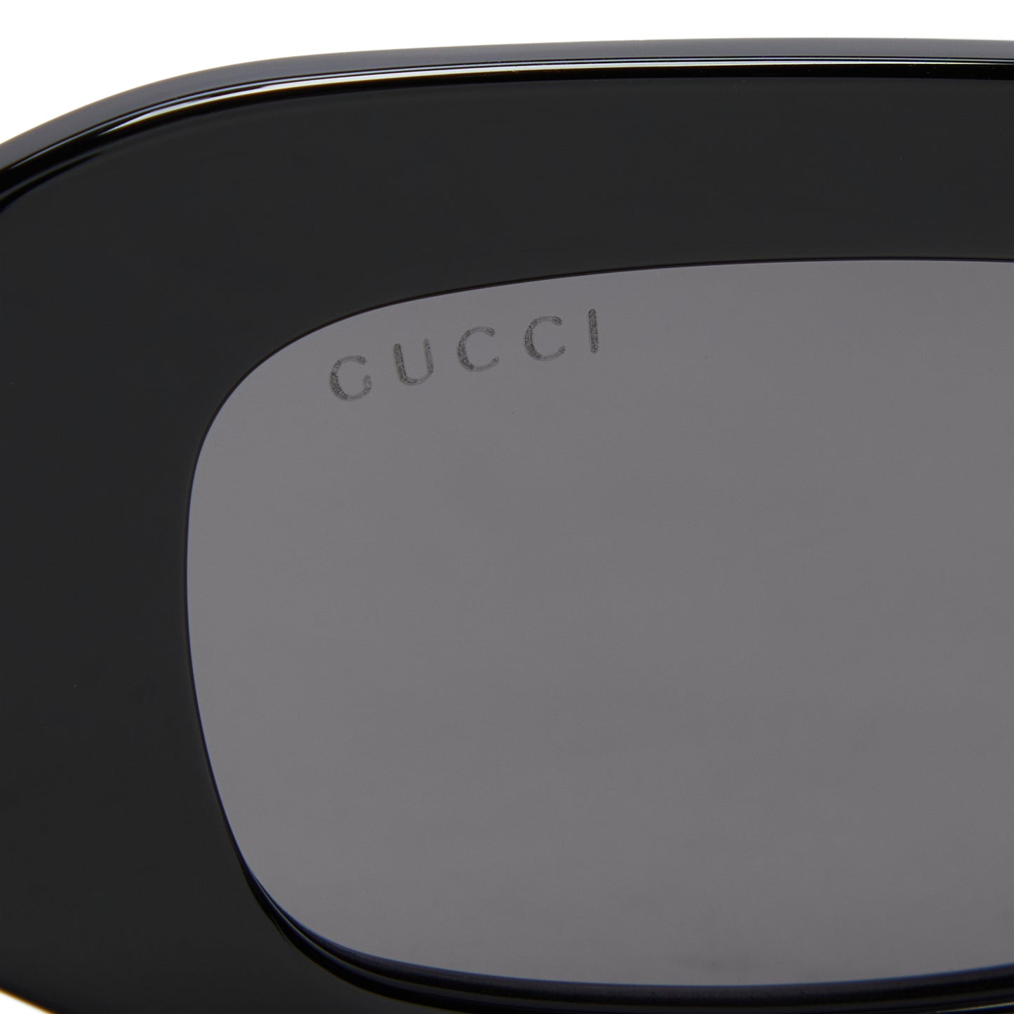 Gucci Rectangular Acetate Sunglasses (Black/Grey)