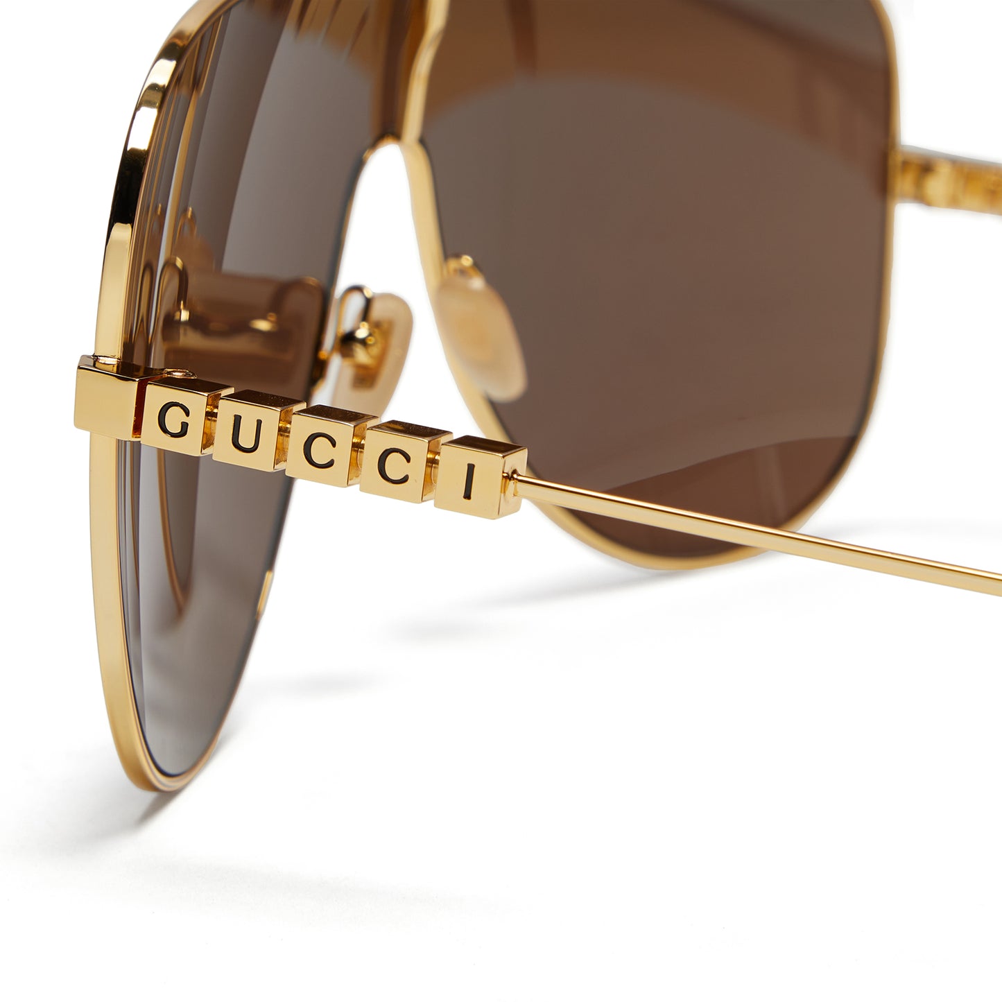 Gucci Mask Sunglasses (Gold/Brown)