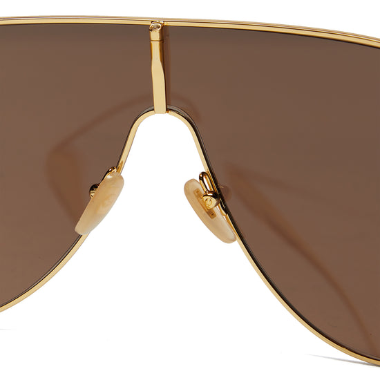 Gucci Mask Sunglasses (Gold/Brown)