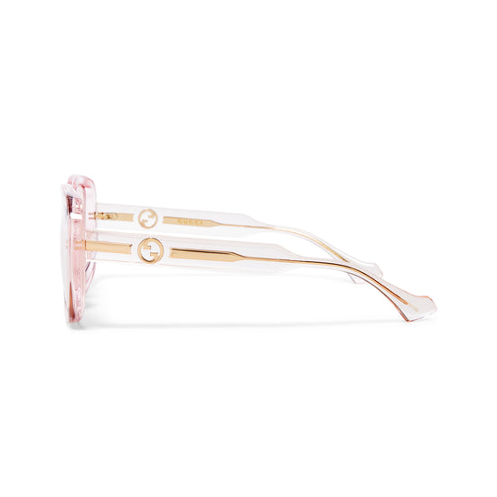 Gucci Rectangle Frame Sunglasses (Nude/Pink)