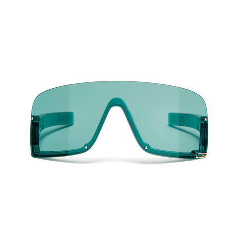 Gucci Mask Shaped Frame Sunglasses (Light/Blue)