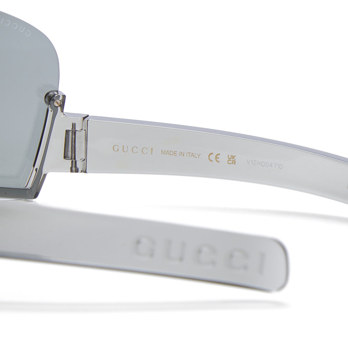 Gucci Mask Shaped Frame Sunglasses (Grey/Silver)