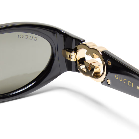 Gucci Round Sunglasses (Black/Grey)