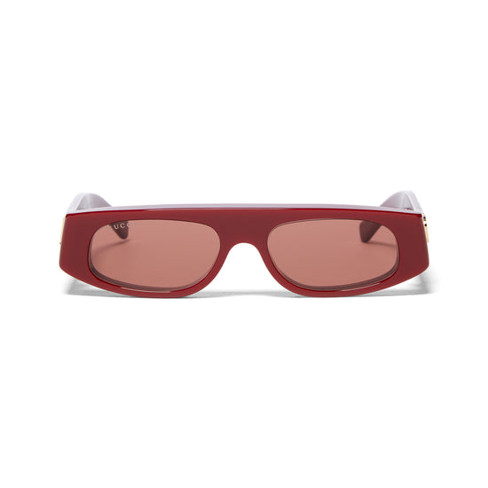 Gucci Flat Top Sunglasses (Burgundy/Brown)