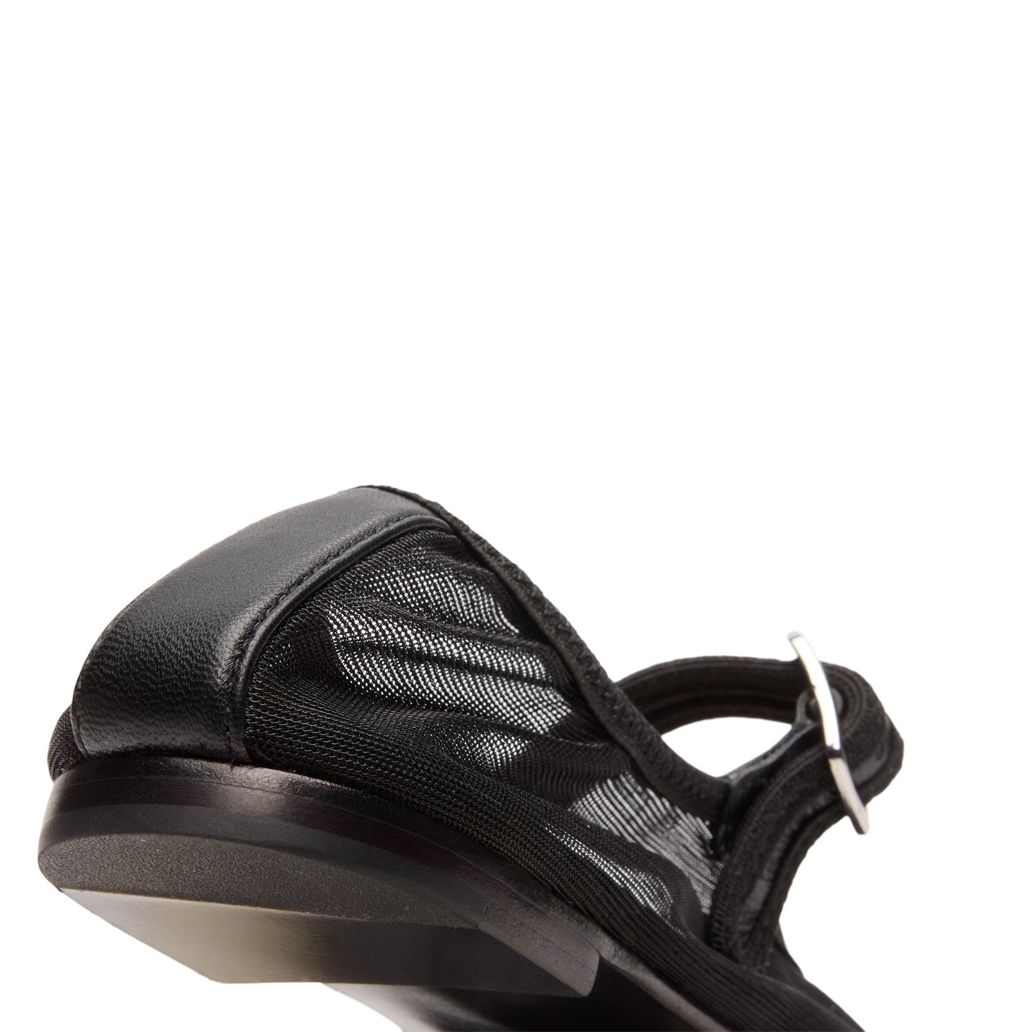 SANDY LIANG Mary Jane Mesh Ballerina Flats (Black)