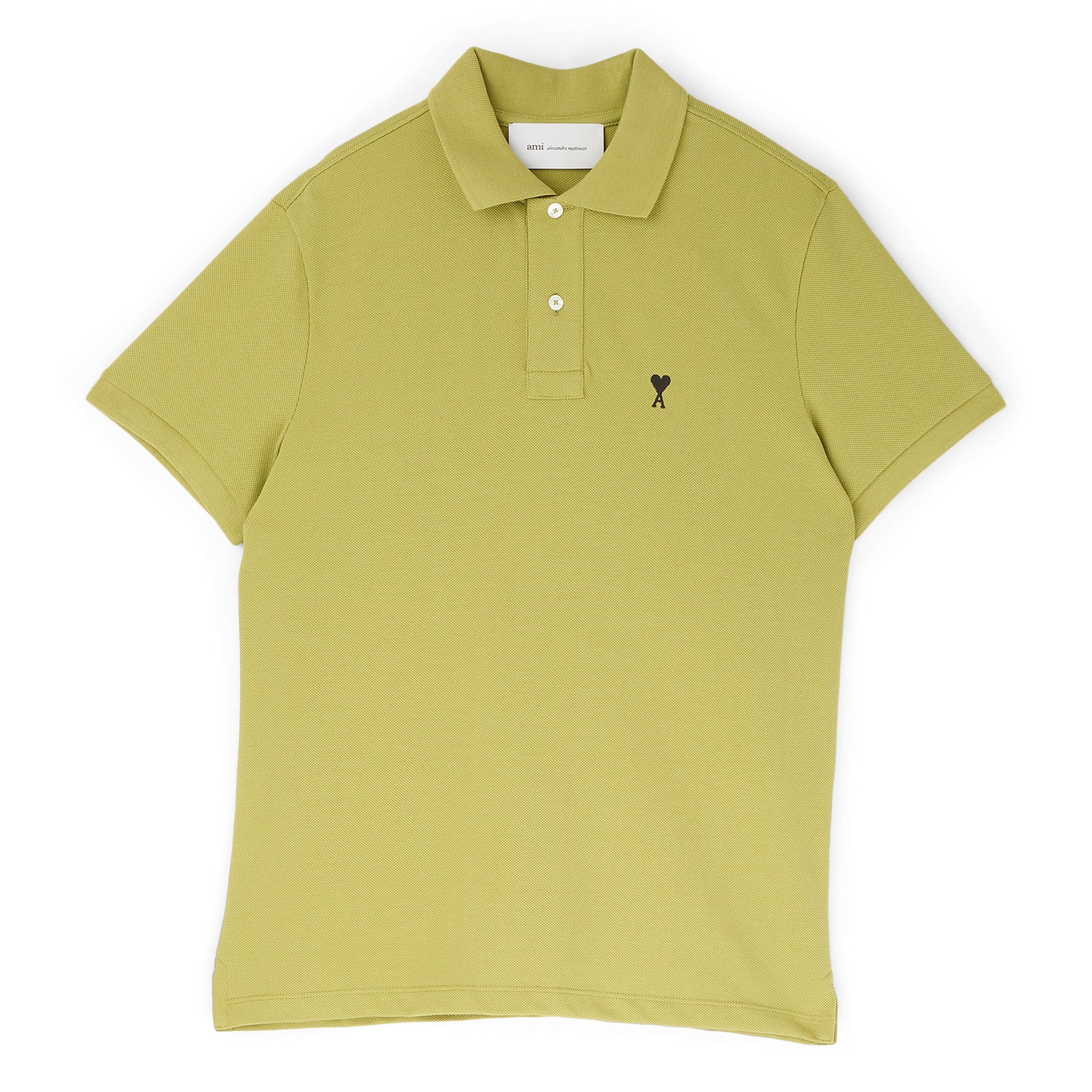 AMI Contrasted AMI De Coeur Polo Shirt (Matcha)