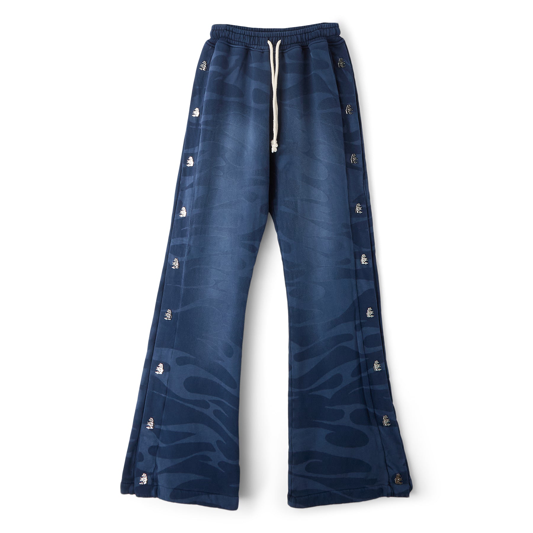Hellstar Snap Sweatpants W/ Flame (Black)