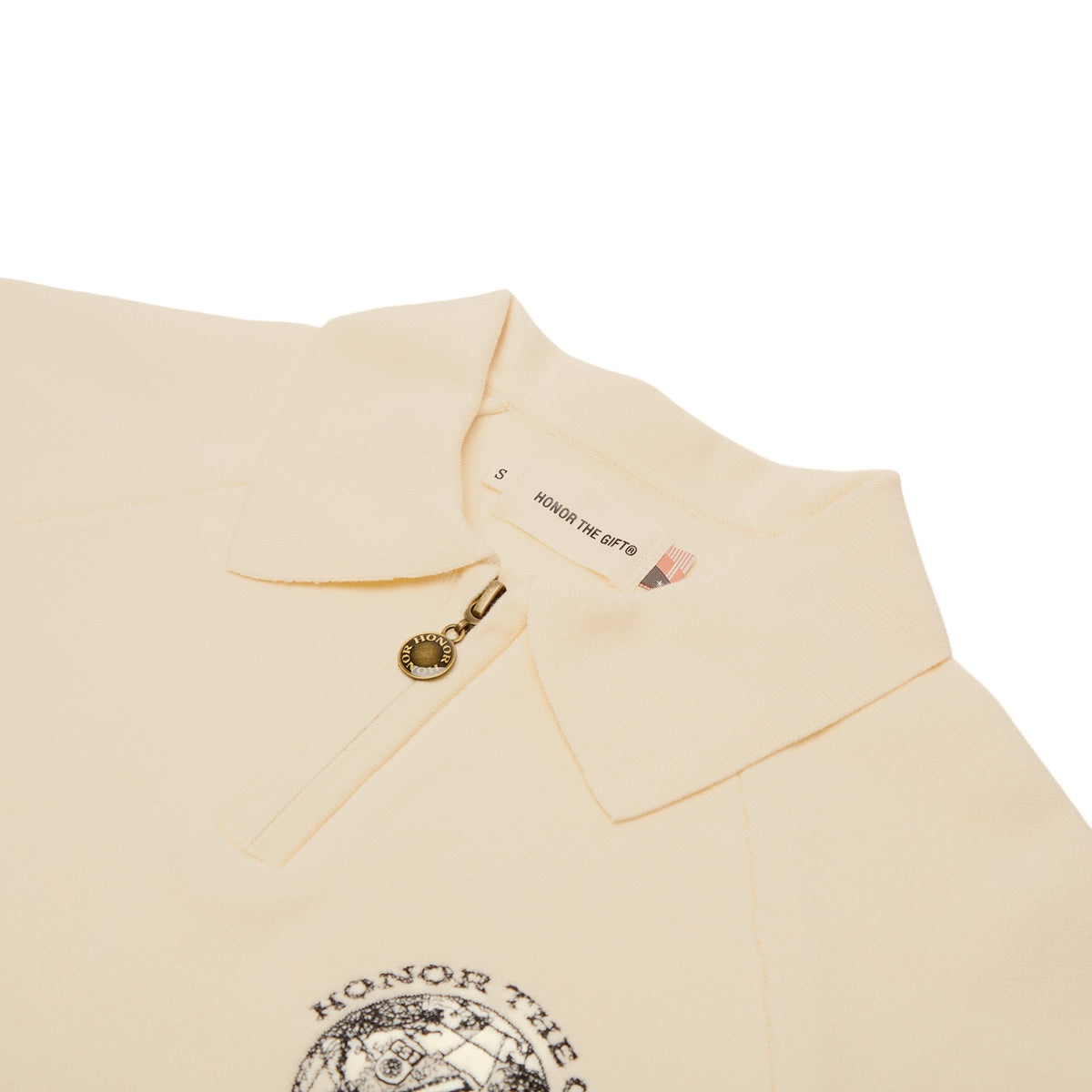 Honor The Gift Knitted Zip LS Polo (Bone)