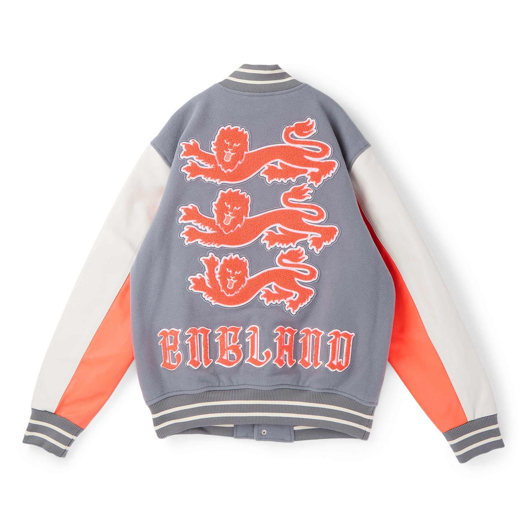 Nike x England x Palace Varsity Jacket (Cool Grey/White/Bright Crimson)